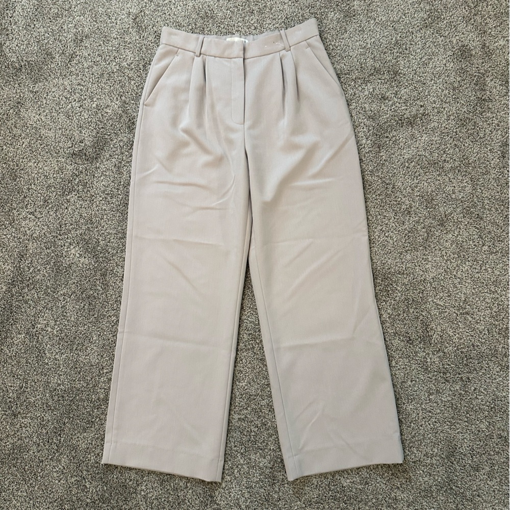 Abercrombie & Fitch Sloane Tailored Wide Leg Pant Pants -Size 12R Light Taupe